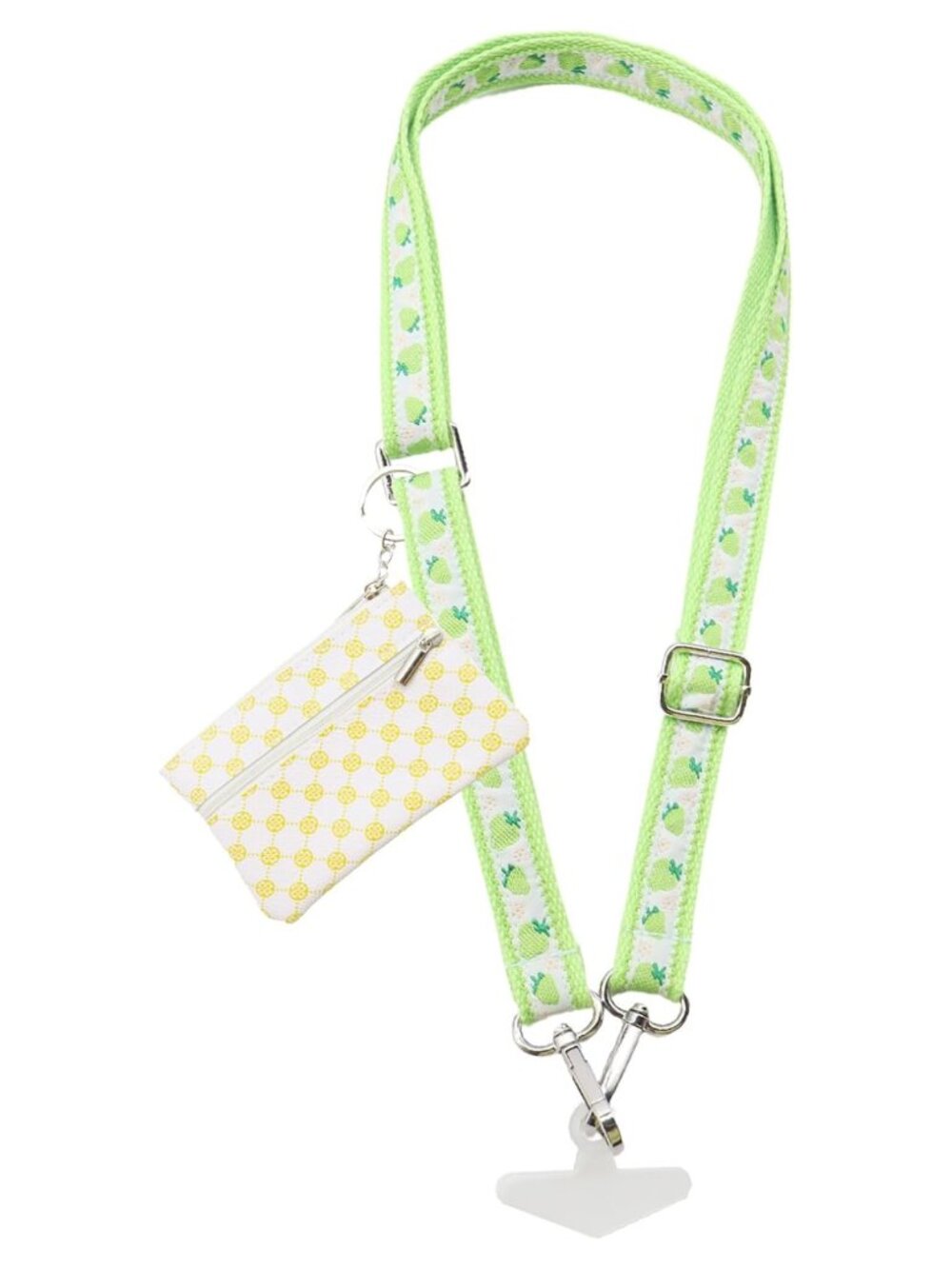 Adjustable Crossbody Phone Strap with Zippered Wallet, Canvas PU Leather Lanyard